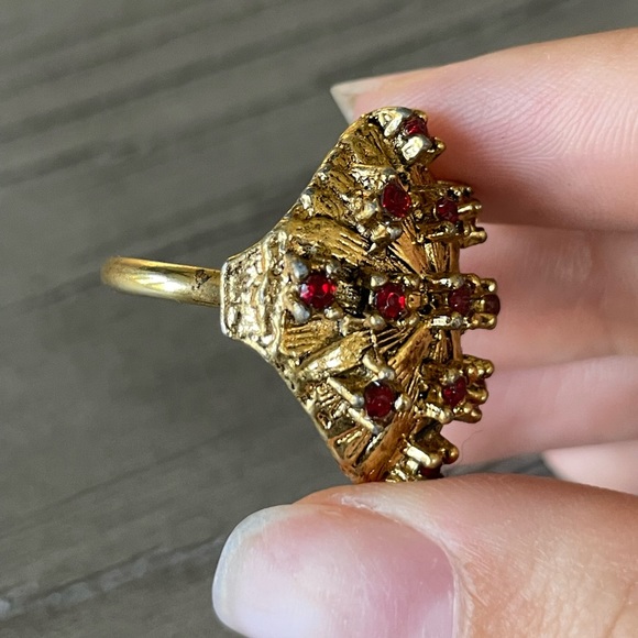Vintage gold ruby adjustable ring - Picture 4 of 4
